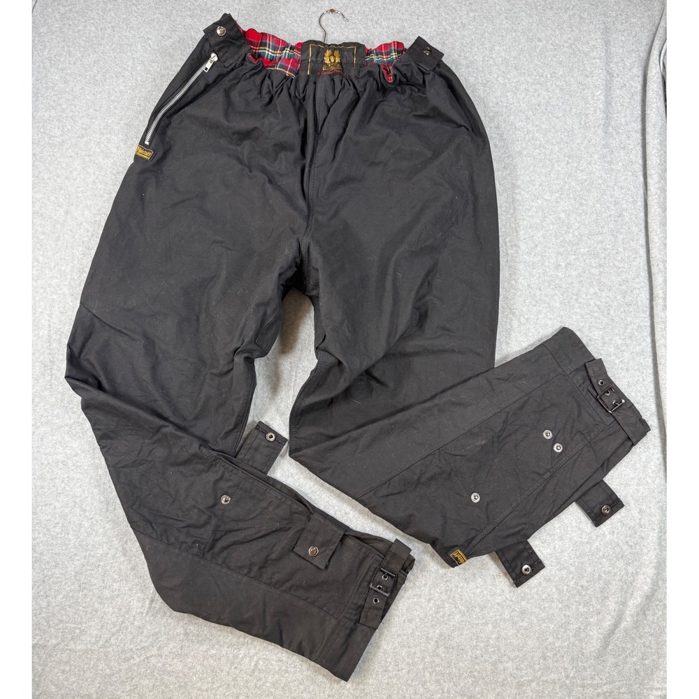 Vintage Belstaff Waxed Cotton Motorcycle Overpants XXXL Made England Black Moto